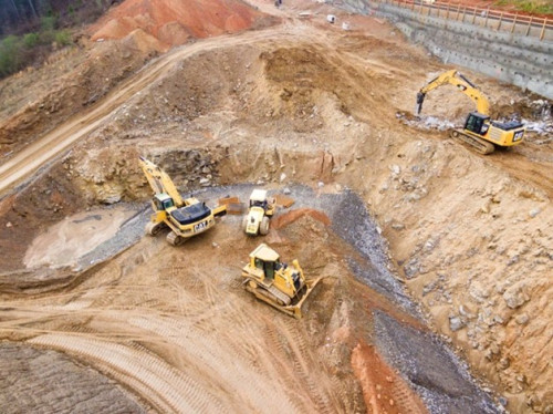 Aerial image of construction site.