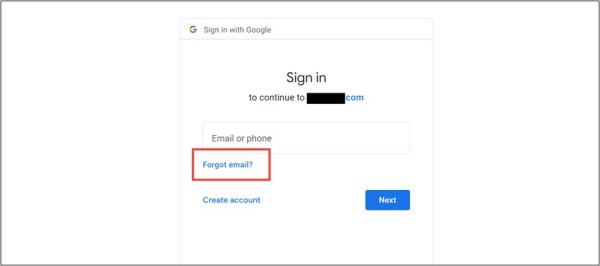 Recovering your settings for your Google account screen shot