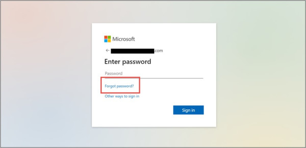 Recovering your settings for your Microsoft account screen shot