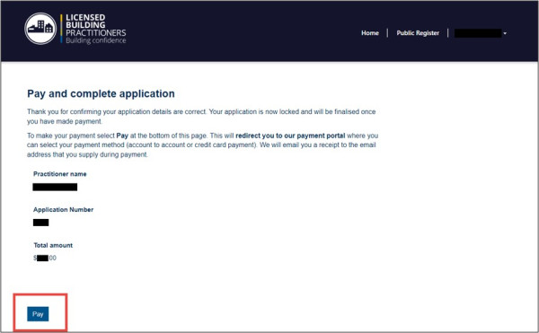 Renewing an existing licence screen shot