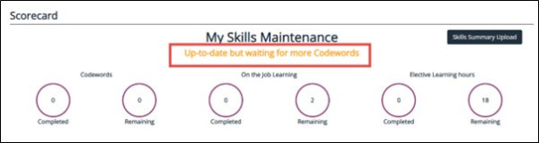 Updating your skills maintenance activities screen shot