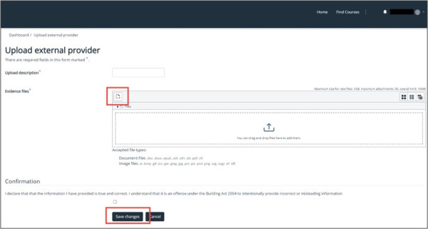 Updating your skills maintenance activities screen shot